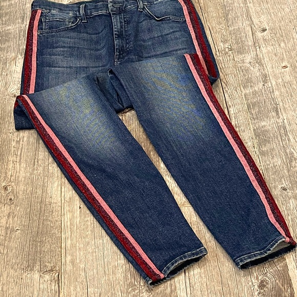 MOTHER The Looker - High Waisted - Here Kitty,Kitty Glitter Racer jeans (sz30) - Picture 2 of 15
